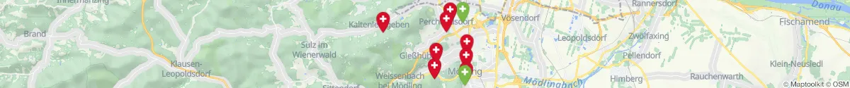 Map view for Pharmacies emergency services nearby Gießhübl (Mödling, Niederösterreich)